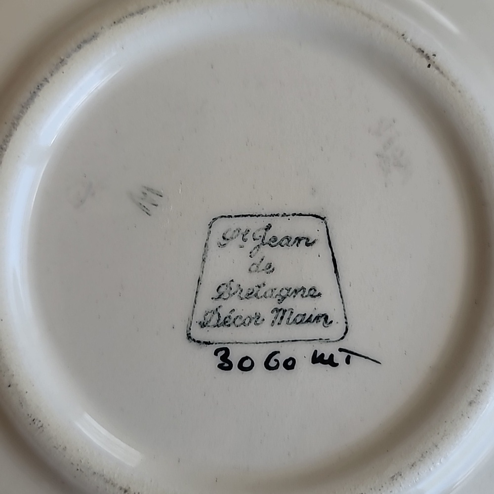 St Jean De Bretagne Decor Main Handpainted Porcelain Tea Cup & Saucer Set - Picture 9 of 13